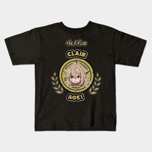 GLEIPNIR: CLAIR AOKI CHIBI (BLACK) GRUNGE STYLE Kids T-Shirt by FunGangStore